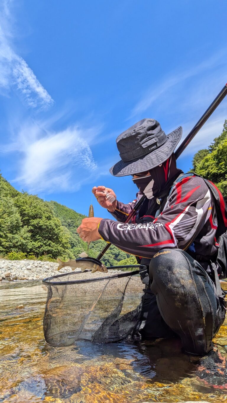 夏休みの鮎釣り(岐阜県馬瀬川)